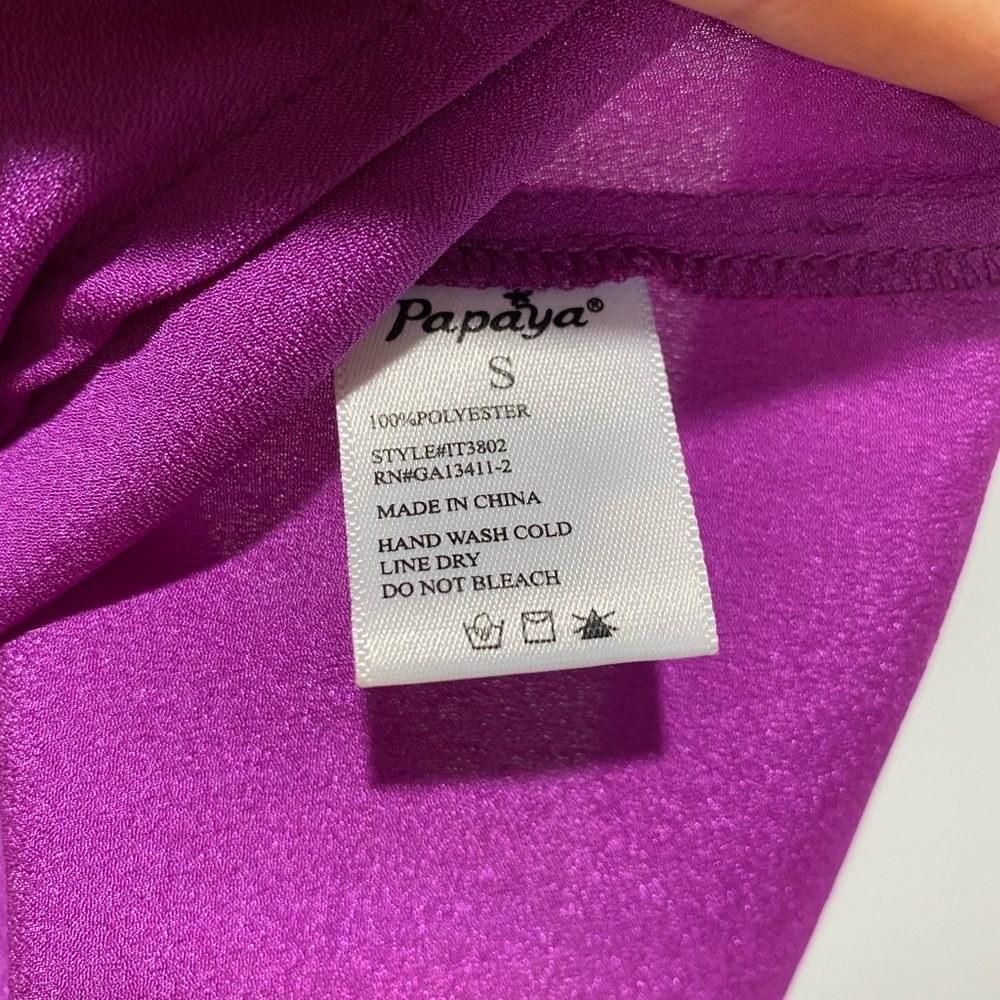 Purple sleeveless button down top blouse small - Picture 5 of 6